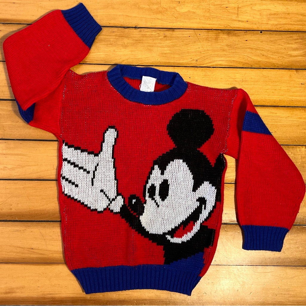 Rare 1970s Vintage Youth Mickey Mouse Sweater